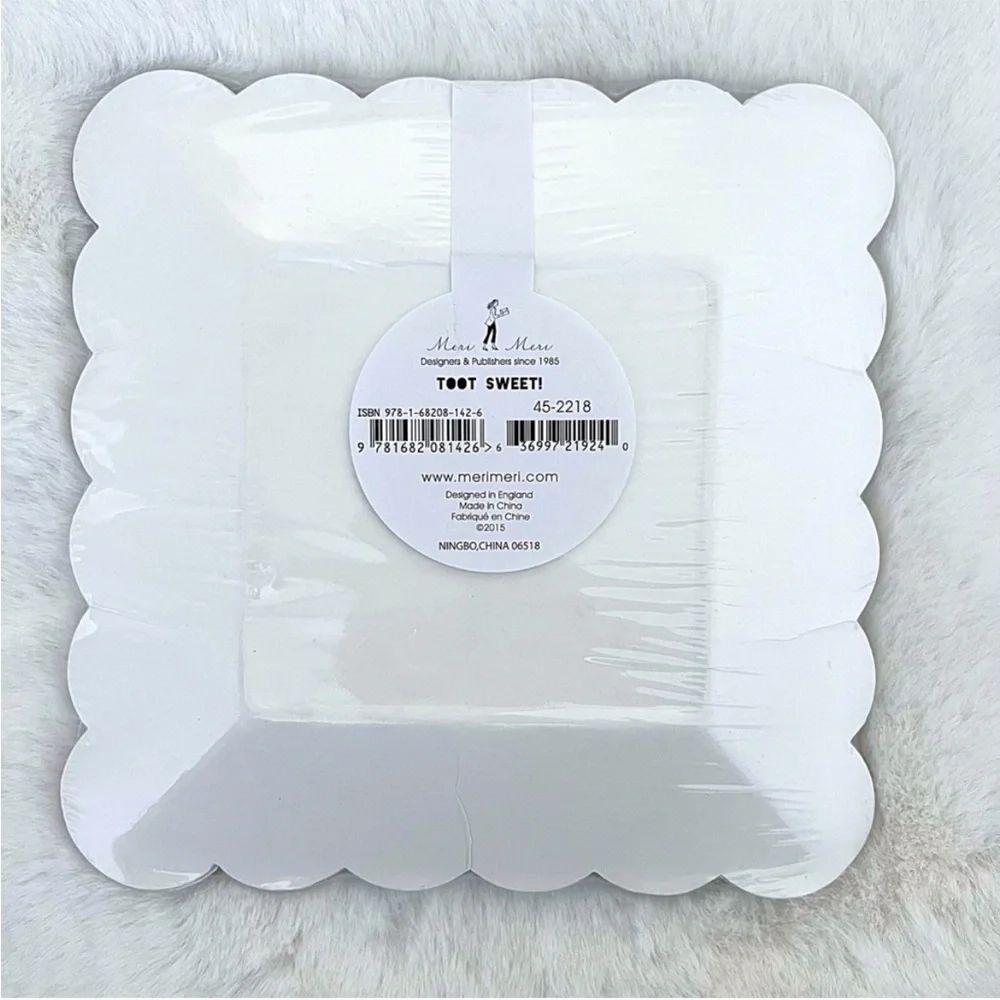 MERI MERI 12 Medium Square Picado Fiesta Themed Party Disposable Paper Plates